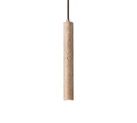 LLXDFUU Lámpara colgante de piedra larga moderna para cocina Lámpara colgante junto a la cama Wabi Sabi Estilo Wabi Sabi Pantalla de travertino amarillo Lámpara de techo de tira larga para sala de est