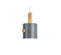 LLXDFUU Lámpara colgante verde de lujo creativa nórdica isla de cocina granja de madera lámpara colgante blanca lámpara colgante de techo moderna industrial gris lámpara de tambor pequeño de hierro pa
