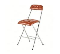 LLZJDDPLY Taburete Plegable de Bar con Respaldo, Sillas Alta Plegables Acolchada, Sillas Altas Portátiles para Isla de Cocina, Bar en Casa, Apartamento(Brown)