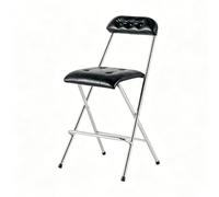 LLZJDDPLY Taburete Plegable de Bar con Respaldo, Sillas Alta Plegables Acolchada, Sillas Altas Portátiles para Isla de Cocina, Bar en Casa, Apartamento(Black)