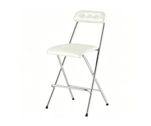 LLZJDDPLY Taburete Plegable de Bar con Respaldo, Sillas Alta Plegables Acolchada, Sillas Altas Portátiles para Isla de Cocina, Bar en Casa, Apartamento(White)