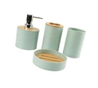 lmoikesz Juego de 4 accesorios de baño, regalo de inauguración de la casa, decoración de baño, taza de enjuague bucal, verde oscuro, verde