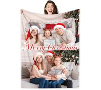 LMQJDZ Manta Personalizada Collage Manta con Foto y Texto Personalizada,para Sofá, Dormitorio, Sala de Estar,Personalizada Regalos para Papá, Mamá, Niños, Amigos y Amantes.