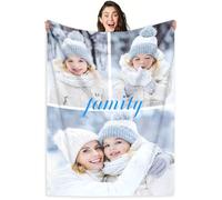 LMQJDZ Manta Personalizada Collage Manta con Foto y Texto Personalizada,para Sofá, Dormitorio, Sala de Estar,Personalizada Regalos para Papá, Mamá, Niños, Amigos y Amantes.