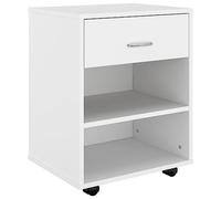 LMTYOENFG Cajonera con ruedas, color blanco, mueble para impresora móvil con ruedas, armario auxiliar de madera para escritorio y oficina, pequeño armario de oficina para impresora, 46 x 36 x 59 cm