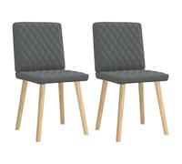 LMTYOENFG Juego de 2 sillas de comedor, color gris oscuro | Silla acolchada de madera de caucho para comedor, salón y cocina, soporta hasta 110 kg, fácil de montar.