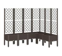 LMTYOENFG Macetero con enrejado PP marrón, 160 x 120 x 142 cm | Elegante jardinera de ratán para jardín y patio, ideal para plantas trepadoras como rosas o tomates.