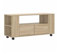 LMTYOENFG Mueble para TV Sonoma Roble 102 x 34,5 x 43 cm Mesa de TV con | Mueble bajo flexible para sala de estar y dormitorio: ruedas prácticas de 360 grados y amplio espacio de almacenamiento para