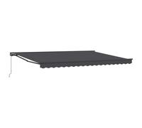 LMTYOENFG Toldo con brazo articulado, 450 x 300 cm, antracita, toldo retráctil para terraza con media caja y manivela de 165 cm, protección solar manual para jardín, balcón y montaje en pared