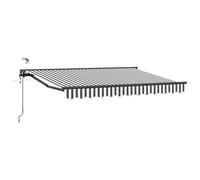 LMTYOENFG Toldo con brazo articulado con mando a distancia, 3 x 2,5 m | Elegante parasol para terraza y jardín, diseño semicasete, con montaje en pared resistente en color blanco antracita.