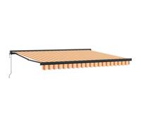 LMTYOENFG Toldo retráctil amarillo y blanco, 4 x 3 m, toldo eléctrico articulado con motor y mando a distancia de aluminio y tela para terraza, balcón, patio, gastronomía