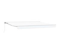 LMTYOENFG Toldo retráctil manual blanco, 4,5 x 3,5 m, toldo articulado con manivela y estructura de media cassette, protección contra el viento, protección solar para terraza, jardín y balcón, montaje