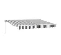 LMTYOENFG Toldo retráctil manual de 3 x 2,5 m, con manivela, media caja, toldo para terraza de poliéster y aluminio, marco para jardín y balcón, color antracita y blanco