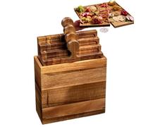 Lnhgh Bandeja de servicio | con asas para pantalla de puzles y servir - Tabla de cortar quesos de madera | Para aperitivos, tartas, dulces, cocina, casa, salón, mesa, , buffet