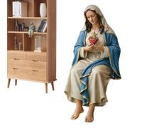 Lnhgh Estatua de Virgen Católica - Decoración con figura católica de resina - Figura de la Santa Madre Virgen María,para la Casa Estantería Librería Mueble TV Esquina de Oración Familia