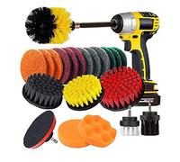 LNHHG 22 unids brocha de perforación Conjunto Accesorios alimentación Scrubber Herramientas automóvil Polador automóviles Kit Limpieza baño Cocina Lavado Accesorios