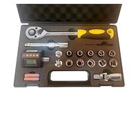 LNHHG Llave Digital de Alto Torque Juego de medidor par con Pantalla Digital, probador, Adaptador, Herramienta Llave Enchufe bujía