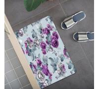 LNXSESN Felpudo Entrada Casa Felpudo Exterior Alfombra Salon Tapete Carpete | Suave Grueso Poliéster Duradero Alfombra Entrada Antideslizante Absorbente Lavable a Máquina,Rosa Azul Púrpura 40x60cm