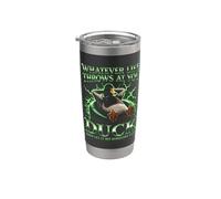 Lo que sea que la vida te lance pato y deja que golpee a otra persona Vaso térmico de acero inoxidable de doble pared