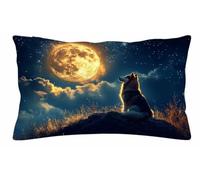 Lobo Terciopelo Funda Cojin 60x80cm Juego de 1, Funda Almohada 60x80 5-5560