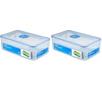 Lock & Lock Hermético Box 2059089 PP clásico rectangular de plástico transparente de 30 x 19 x 10 cm (Paquete de 2)
