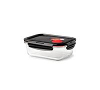 Lock & Lock Recipiente para Alimentos de Vidrio Apto para Microondas - Contenedor Cuadrado con Tapa para Horno, Microondas y Congelador, 380ml