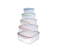 LocknLock Classic - Fiambreras con tapa, 5 piezas, 180 ml, 410 ml, 750 ml, 1,2 L, 2,0 L de agua y caja hermética, apto para lavavajillas y microondas, sin BPA