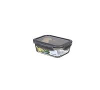 LocknLock OVEN GLASS - Fiambreras de cristal con tapa, 630 ml, 175 x 130 x 64 mm, frigorífico, congelador y lavavajillas, cristal de borosilicato hasta 400 °C, apto para horno y microondas con tapa