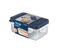 LocknLock Tartera con compartimentos y cubiertos, 1,00 l, 207 x 137 x 88 mm, 3 compartimentos y vasos para salsa, 100% herméticas e impermeables, aptas para lavavajillas y microondas, sin BPA