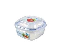 LocknLock TO GO - Ensaladera para llevar con 2 compartimentos y recipiente de aliño de 1,6 l, 100% hermético y hermético, apto para lavavajillas y microondas, sin BPA, ensaladera para llevar