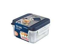 LocknLock TO GO Fiambrera con inserto para sándwich, bandeja para cubiertos, cubiertos y vaso para salsa, 1,2 L, 100% hermética e impermeable, apta para lavavajillas y microondas, sin BPA