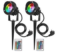Loco LED RGB Para Exterior de 10 W with Pincho, iluminación LED para exterior, lámpara de Jardín impermeable IP65, Juego de 2
