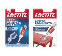 Loctite Super Glue-3 Cristal, Adhesivo Para Cristal Resistente Al Agua, 1X3 G + Limpia Pegamento, Quita Pegamento Para Corregir, 1X5 G