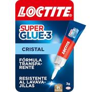 Loctite Super Glue-3 Cristal, adhesivo para cristal resistente al agua, pegamento instantáneo especial para cristales, pegamento transparente y extrafuerte, 1x3 g