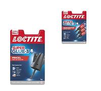 Loctite Super Glue-3 Pincel, pegamento transparente con pincel aplicador, adhesivo universal de triple resistencia + Super Glue-3 Original Mini Trio, pegamento universal con triple resistencia