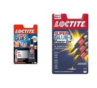 Loctite Super Glue-3 Power Flex, gel adhesivo flexible y resistente, pegamento instantáneo para superficies verticales + Super Glue-3 Power Flex Mini Trio, gel adhesivo flexible y resistente