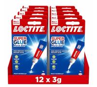 Loctite Super Glue-3 Pure Gel 3g - Pegamento Instantáneo Extra Fuerte, Gel Antigoteo para Plástico, Madera, Metal, Cerámica & Goma (12 x 3g)