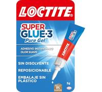 Loctite Super Glue-3 Pure Gel, cola transparente y resistente, pegamento extrafuerte en gel que no pega los dedos inmediatamente, adhesivo reposicionable , 1 x 3 g, tubo