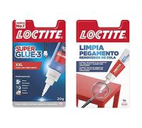 Loctite Super Glue-3 Xxl, Pegamento Universal Triple Resistencia, Adhesivo Para Uso Intensivo + Limpia Pegamento, Quita Pegamento Para Corregir Objetos Mal Pegados O Despegar Dedos