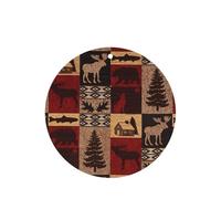 Lodge Bear - Juego de tarjetas de ambientador de coche redondas con diseño de ciervo, aroma a lavanda, 10/24 piezas