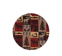 Lodge Bear - Juego de tarjetas de fragancia redondas con diseño de ciervo y peces, lavanda para decoración del hogar, 10 o 24 unidades