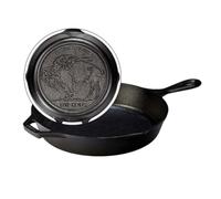 Lodge Sartén de níquel de búfalo de hierro fundido sazonado - Sartén coleccionable icónica de 10.25 pulgadas