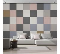 LODMLOER Papel Pintado A Cuadros 300x210cm, Papel Tapiz TNT Geométrico Cuadrícula, Decoración de Pared Moderna para Sala de Estar, Dormitorio, Baño y Cocina