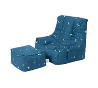 Loft 25 Silla Infantil Bean Bag con reposapiés | Sofá de Sala de Juegos con Asiento Suave y Seguro para niños | Sillón de diseño ergonómico para niños | Muebles cómodos para niños (Luz de la Luna)