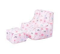 Loft 25 Silla Infantil Bean Bag con reposapiés | Sofá de Sala de Juegos con Asiento Suave y Seguro para niños | Sillón de diseño ergonómico para niños | Muebles cómodos para niños (Arcoíris)