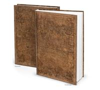 Logbuch-Verlag Cuaderno A4 mapa mundo: diario personal, tapa dura vintage, journal viaje, libreta notas 164 páginas en blanco, cuaderno apuntes, cuero sintético, bloc escritura, regalo adultos