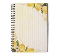 Logbuch-Verlag Cuaderno de espiral A5 con diseño de limón mediterráneo, 80 páginas, para escuela, oficina, universidad y diario, color amarillo