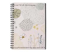 Logbuch-Verlag Cuaderno de espiral A5 con diseño floral pastel, 80 páginas, para escuela, oficina, universidad y diario