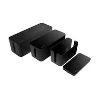 LogiLink Caja para cables KAB0077 – 3 cajas (3 tamaños) para ocultar enredos, Negro