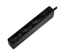 LogiLink LPS229B - Regleta de 3 enchufes (enchufe europeo, CEE 7/16, con protección infantil), color negro